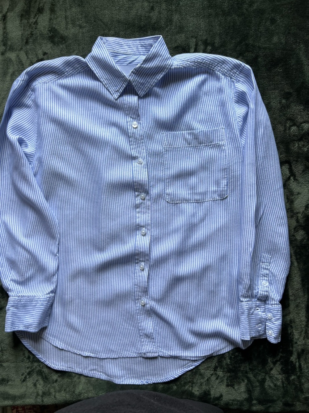 Classic Light Blue Striped Womens Dress Shirt-Lightweight Smooth-Comfortable